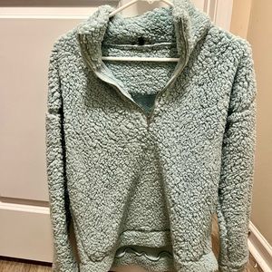Women’s mint green fuzzy pullover